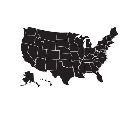 usa map silhouette 45877827 Vector Art at Vecteezy