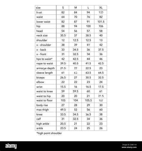 Women Standard Body Measurements For Different Size Fashion Lady