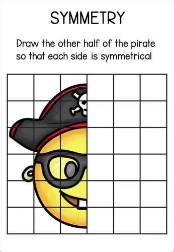 Pirate Emoji Symmetry Drawing Worksheets Talk Like A Pirate Day