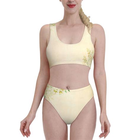 Lukts Women High Waisted Bikini Set Flower Swimsuit 2 Piece Bathing