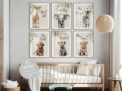 ORIGINAL Safari Jungle Animal Nursery Print Gift for Newborn Safari ...