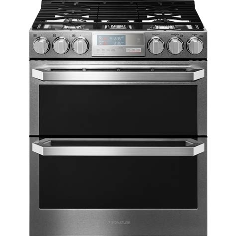 Lg Signature Smart Wi Fi Enabled 30 In 5 Burners 43 Cu Ft26 Cu Ft Self Cleaning Double Oven