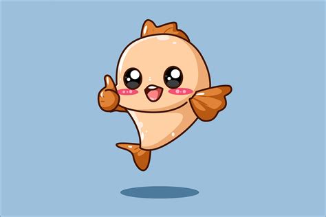 Cute And Happy Baby Fish Cartoon Graphic By Neves Graphic777 Creative