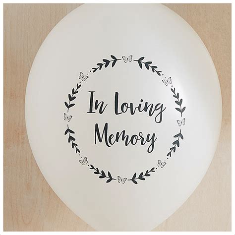 White 'In Loving Memory' Biodegradable Funeral Remembrance Balloons ...