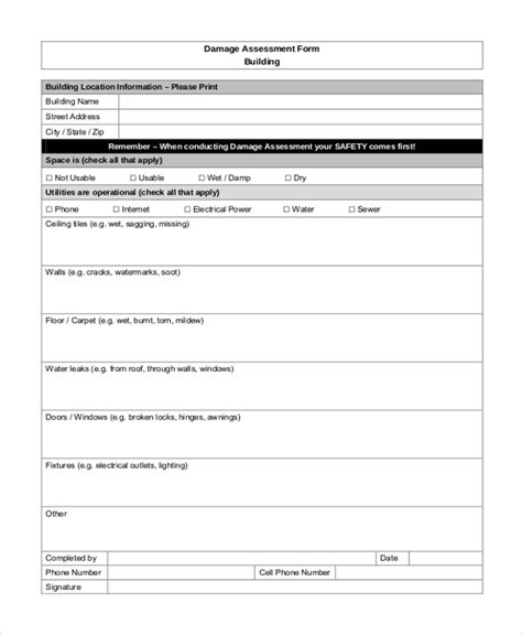 Free 9 Sample Property Assessment Forms In Pdf Ms Word