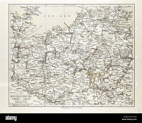 Map of Mecklenburg Germany 1899 Stock Photo - Alamy