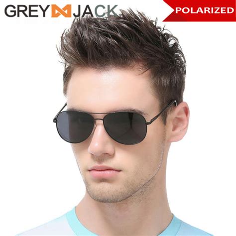 Grey Jack Kacamata Hitam Anti Uv Anti Silau Style Aviator Sunglasses