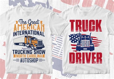 American Trucker 50 Editable T Shirt Designs Bundle Part 1