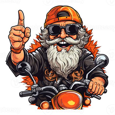 Cute Grandpa Riding Motorcycle Clipart Ai Generative 27235648 Png