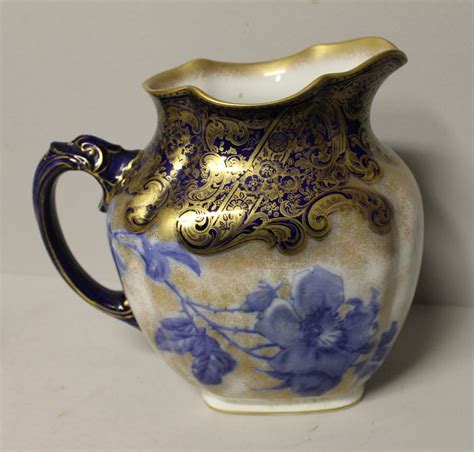 Bargain John S Antiques Antique Blue Floral Pitcher Bowl Set