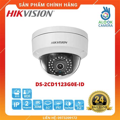 HÀNG CHÍNH HÃNG Camera IP bán cầu HIKVISION DS 2CD1123G0E ID 2MP H 265