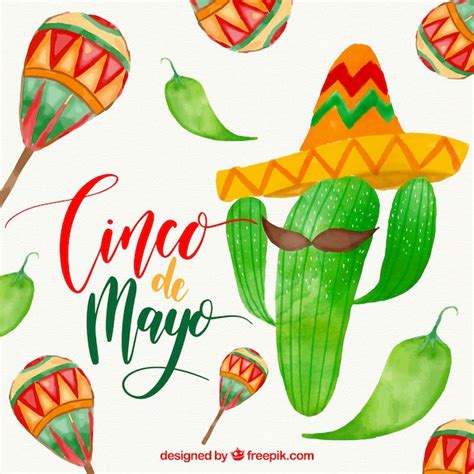 Fondo De Acuarela Para El Cinco De Mayo Vector Gratis