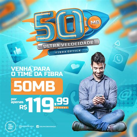 Internet Ultra Velocidade Media PSD Editável download Designi