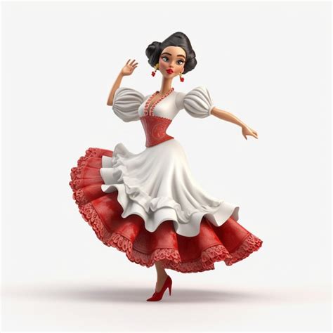 Premium AI Image | A woman in a red dress is dancing with the word ...