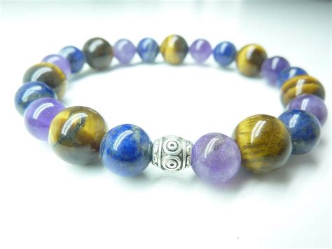 Bracelet Oeil De Tigre Lapis Lazuli Am Thyste