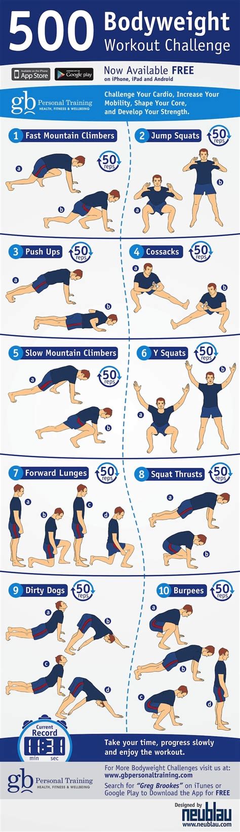 500 Bodyweight Challenge Infographic