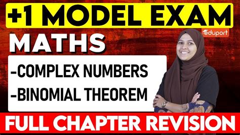 Plus One Maths Model Exam Complex Numbers Binomial Theorem