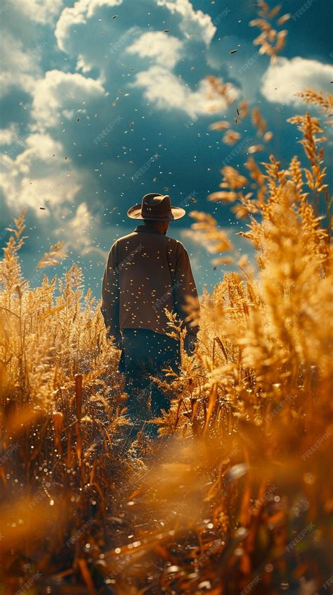 Premium Photo | Farmer harvesting crops in the field