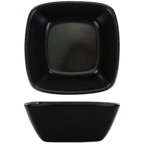 ITI QP 30 MB 2 Oz Square Quad Sauce Dish Porcelain Matte Black