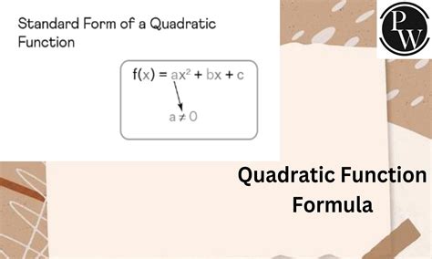 Quadratic Function Formula Definition Types Example