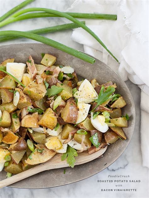 Roasted Potato Salad With Bacon Dressing Foodiecrush