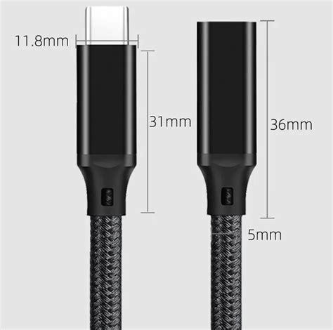 2m 100w Pd 5a Curved Usb3 2 Type C Extension Cable 4k 60hz 10gbps Usb C