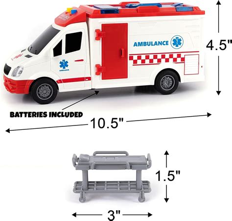 Ambulance Toy Truck for Kids 3,4,5,6,7,8, Lights & Siren, Friction-Pow ...