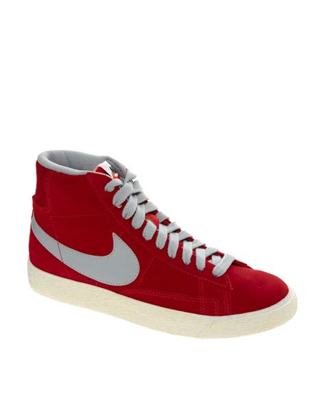 Lyst - Nike Blazer Mid Red High Top Trainers in Red