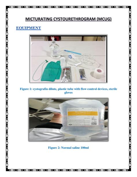 SOLUTION: Micturating cystourethrogram procedure - Studypool