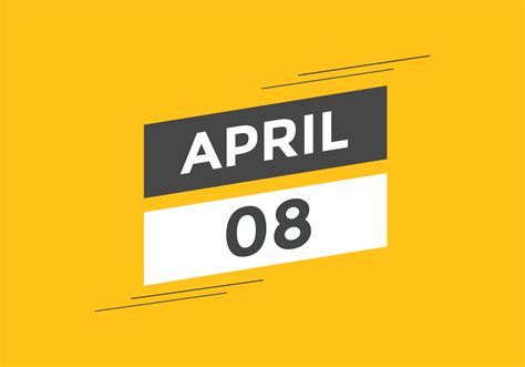 april 8 calendar reminder. 8th april daily calendar icon template ...