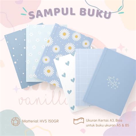 Jual 6 Lembar Sampul Buku Aesthetic Warna Biru Blue Shopee Indonesia