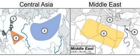 Central Asia & Middle East Physical Geography Map Diagram | Quizlet