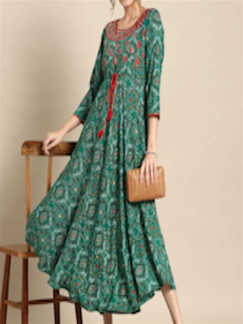 Buy All About You Ethnic Motifs Print A Line Midi Dress Dresses For