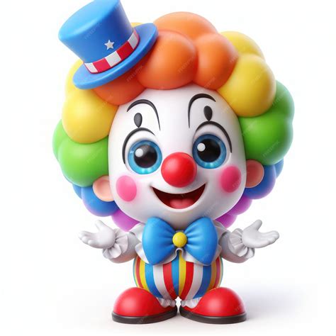 Premium Photo Happy Smiling 3d Cartoon Clown Character On White