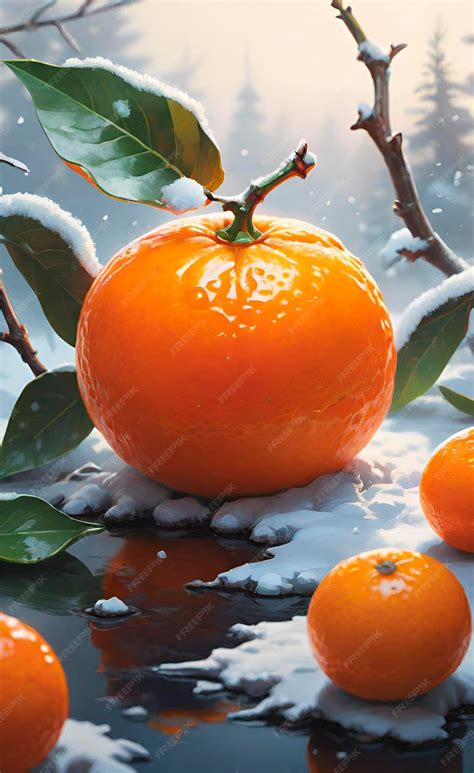 Premium Photo Realistic Tangerine On A Plain Background Digital Art