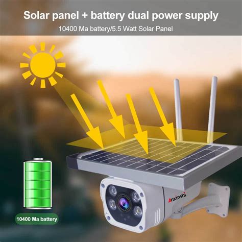 Anxinshi 4g Wifi Network Solar Panel Battery Dual Power Supply Outdoor 20mp Ip Bullet Cctv