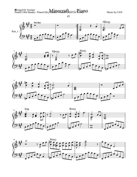 Minecraft — Piano Sheet Music For Piano Solo