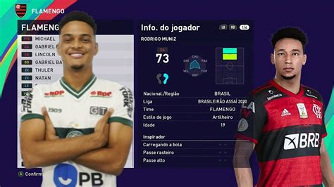 Editar Face Habilidades Rodrigo Muniz Flamengo Pes Usando Copiar