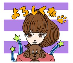 Toy Poodle Japanese Girls By Nekonokimochi Inunokimochi Sticker