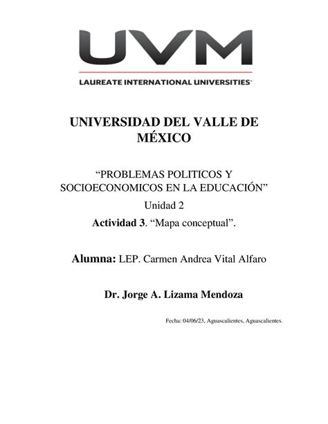 A3 MAPA CONCEPTUAL PPYSE UNIVERSIDAD DEL VALLE DE MÉXICO PROBLEMAS