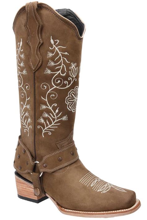 Botas De Cuero Horma Rodeo Nobuck Para Mujer Wd Usa Preppy Shoes