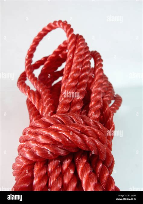 Braided Red Nylon Heavy Duty Commercial Rope Stock Photo Alamy