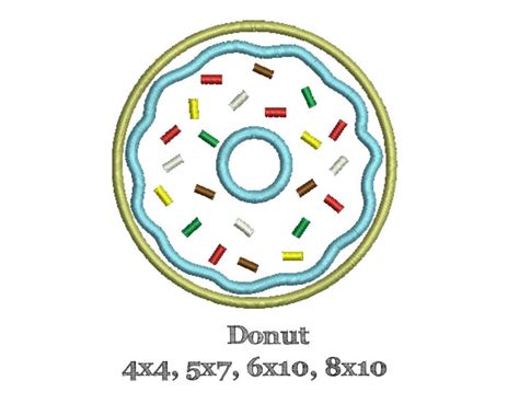 Donut Applique Designs Different Donuts Machine Etsy