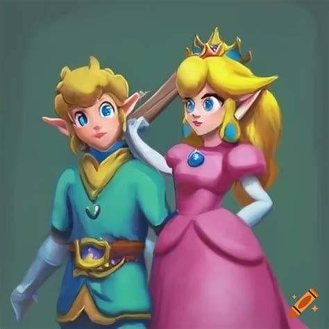 Cosplay Of Princess Peach And Link In Costume Swap On Craiyon