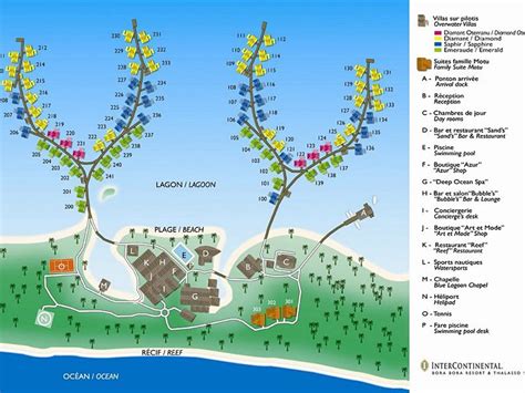 Hotel Map Of The Intercontinental Bora Bora Resort Borabora Tahiti