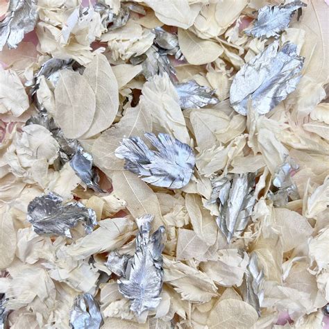 Ivory And Silver Wedding Confetti Biodegradable Petal By Dollz Confetti