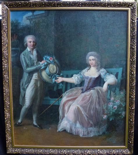 Proantic Tableau Portrait Homme Et Femme Epoque Louis XVI Huile Toile