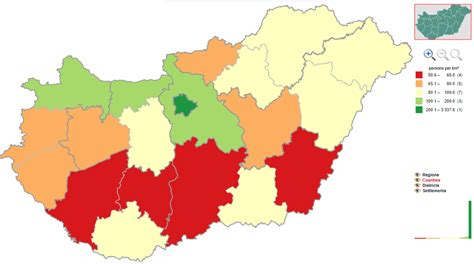 Population density of Hungary | Download Scientific Diagram