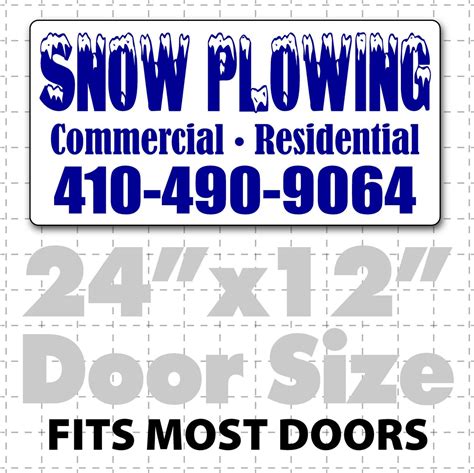 Snow Plowing Magnetic Signs, Snow Removal Truck Door Magnets