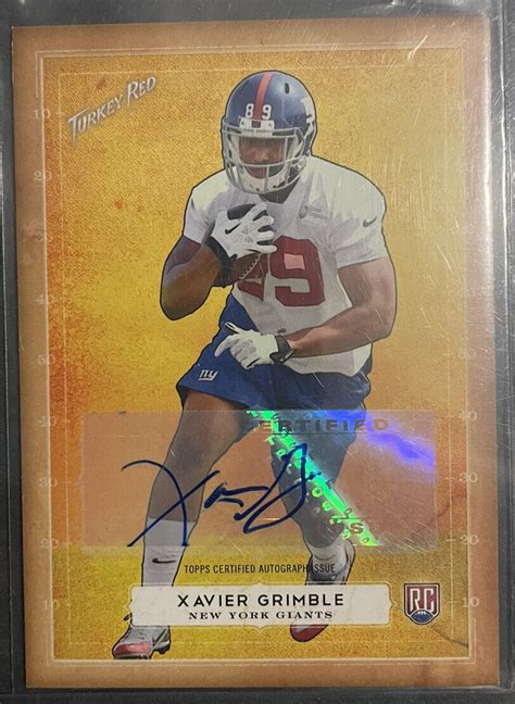 2014 Topps Turkey Red Auto Xavier Grimble Rookie Auto RC Giants EBay